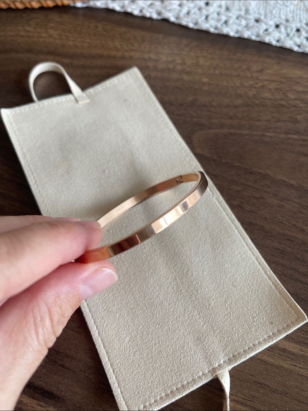 Slim Rose Gold Women's Bangle Bracelet